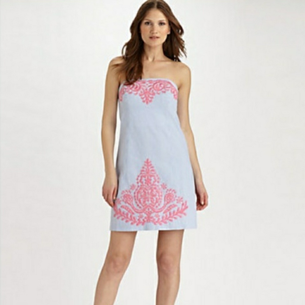 Lilly Pulitzer Bowen Embroidered Seersucker Dress